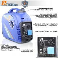 P2500i P1PE 2200W Petrol Inverter Generator Powered by Hyundai