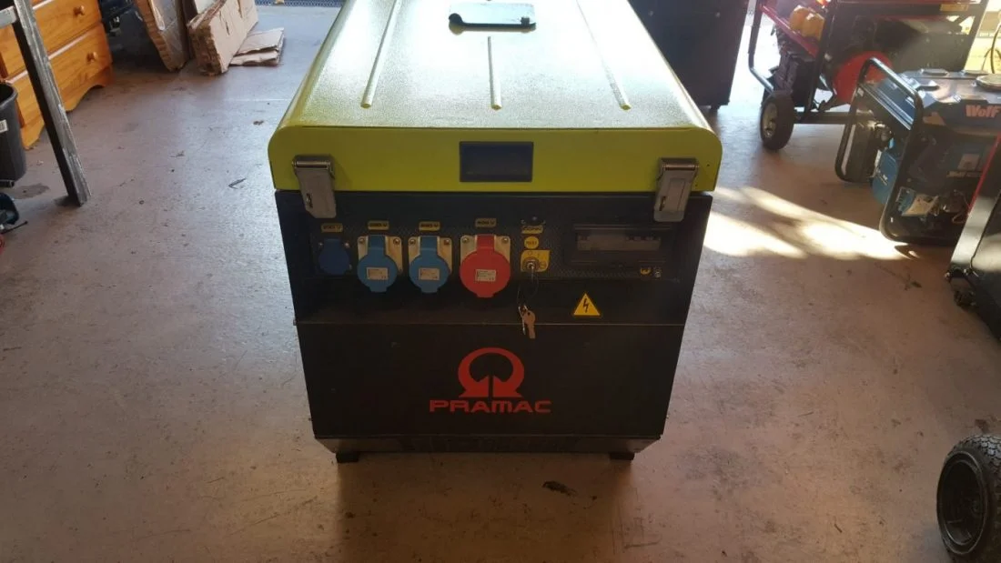 Used PRAMAC P9000 3ph – 10.3 kVA 3 Phase Silenced Diesel Generator