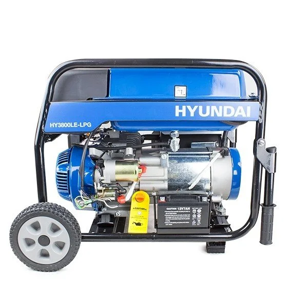 Hyundai HY3800LE-LPG 3.2kW / 4kVA Electric Start Dual Fuel Site Petrol Generator