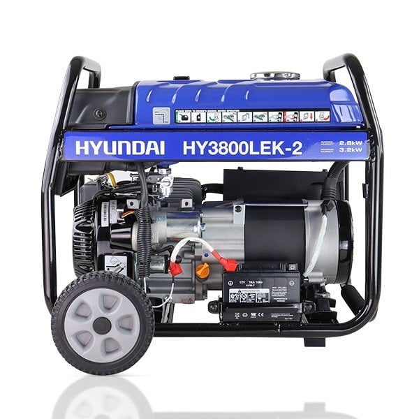 Hyundai HY3800LEK 2 3.2kW 4.00kVA Electric Start Site Petrol Generator Side View