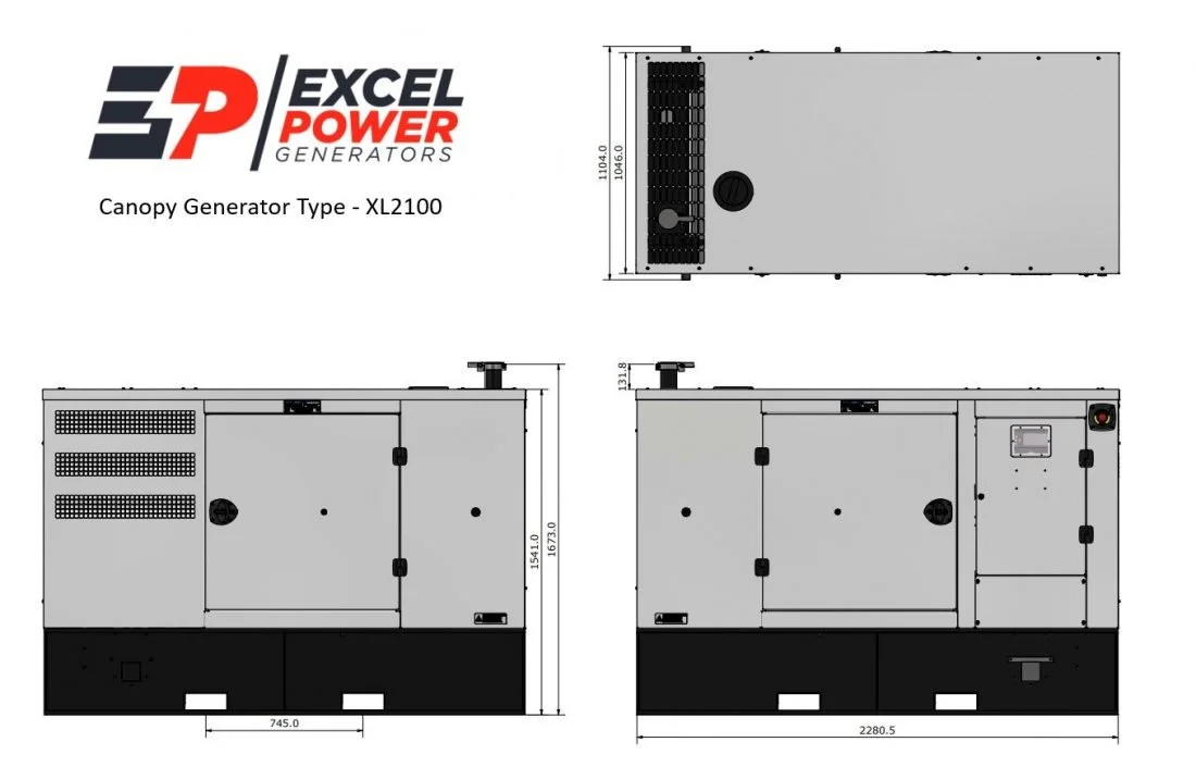 100kVA Diesel Generator Excel Power XL100P Perkins