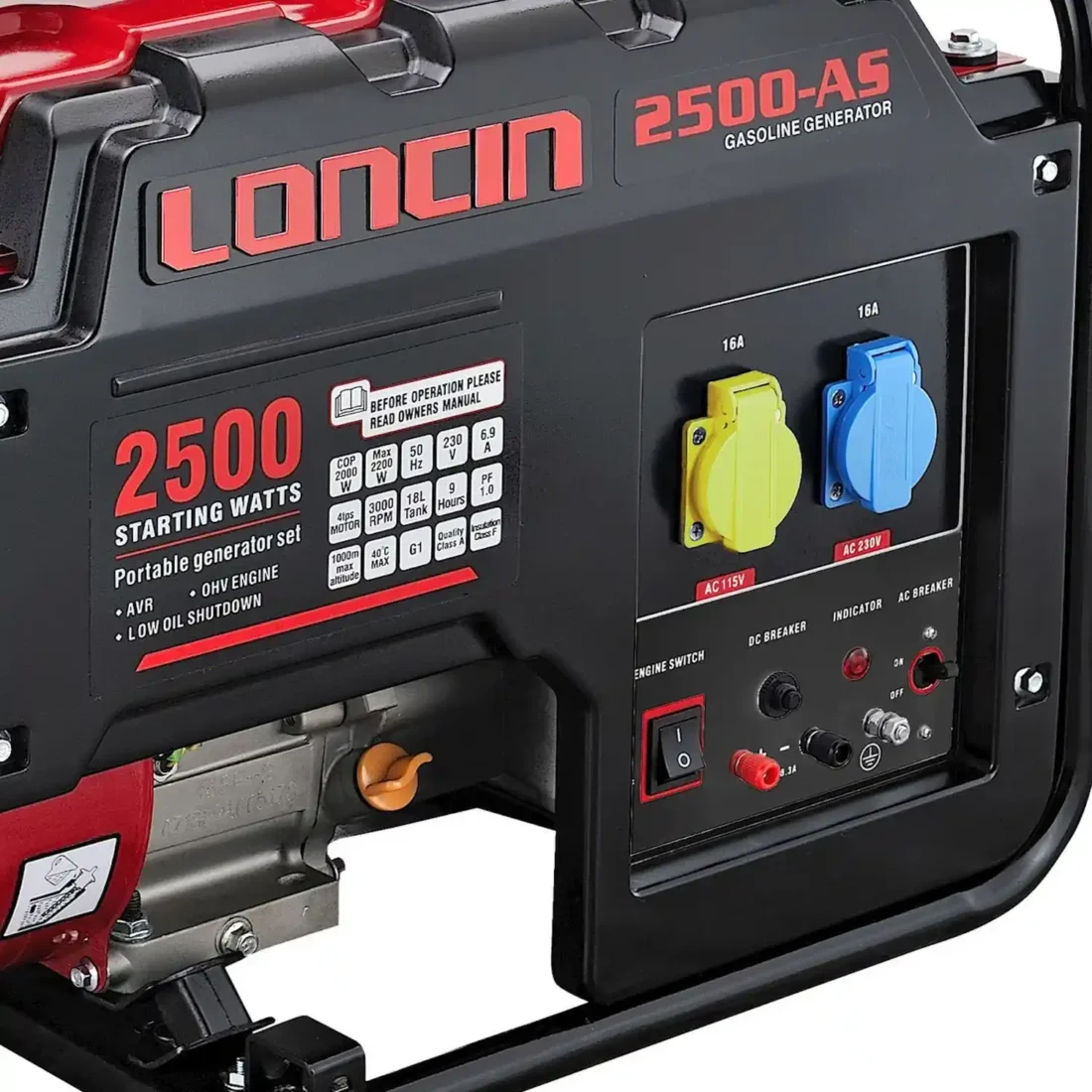 Loncin LC2500-AS 2KW Open Frame Petrol Generator