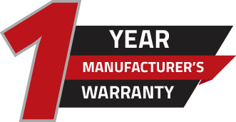 1st year manufacturer's warranty logo on transparent background