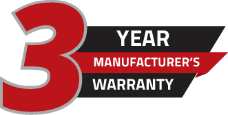 3 year manufacturer's warranty logo on transparent background