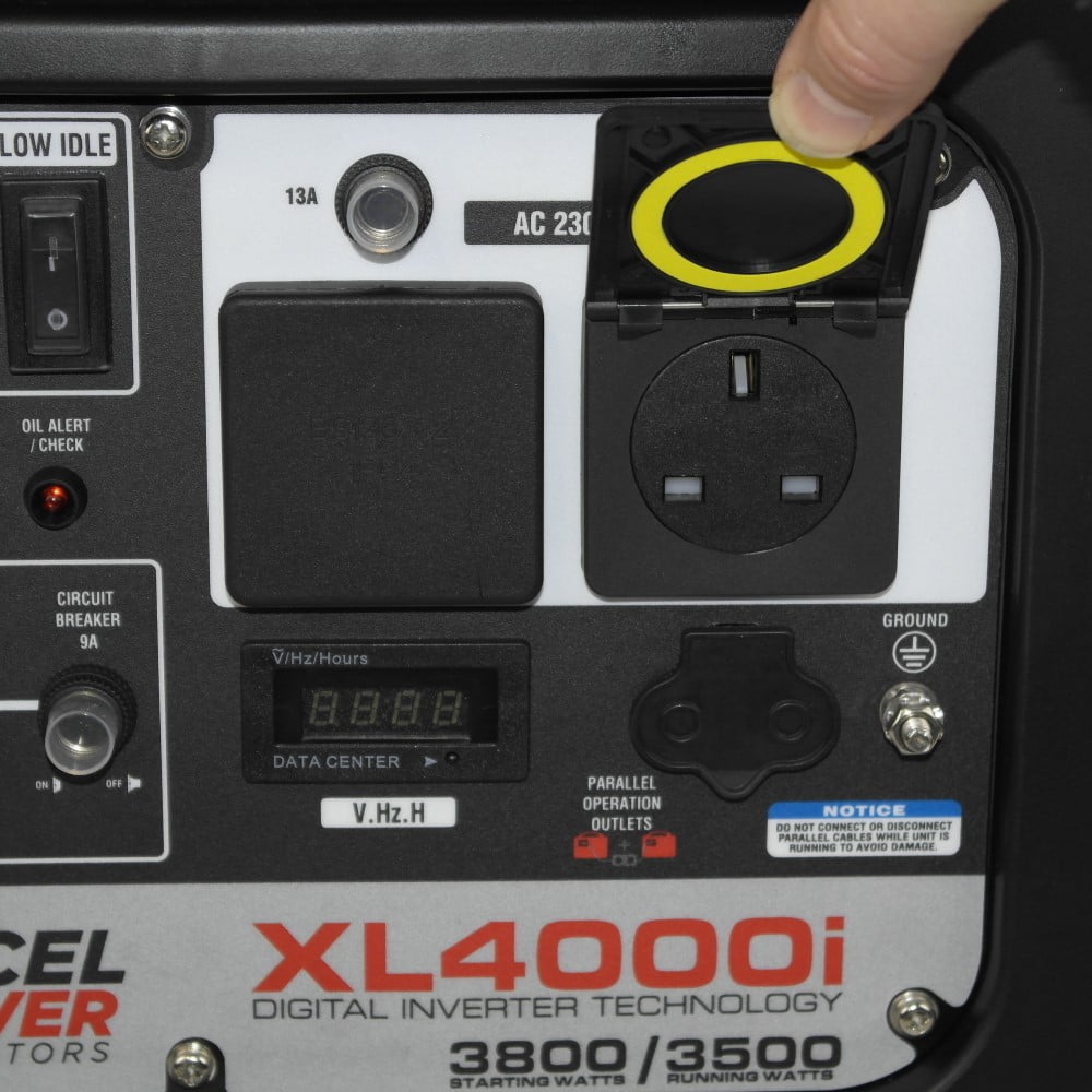 Excel Power XL4000i 3.8KW Petrol Inverter Generator UK 3 Pin Plug Socket