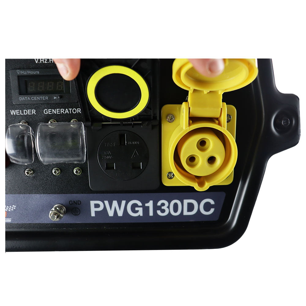 P1 PWG130DC 3.2 Petrol Welder Generator 120A DC Sockets Open