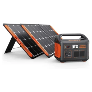 Jackery Explorer 1000 Portable Power Station + 2 SolarSaga 100W Solar Panels.
