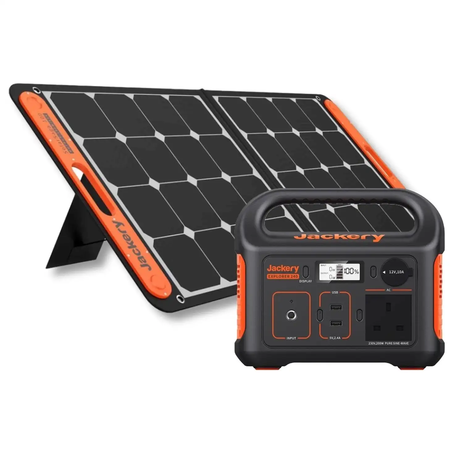 Jackery Explorer 240 Portable Power Station + SolarSaga 100W Solar Panel