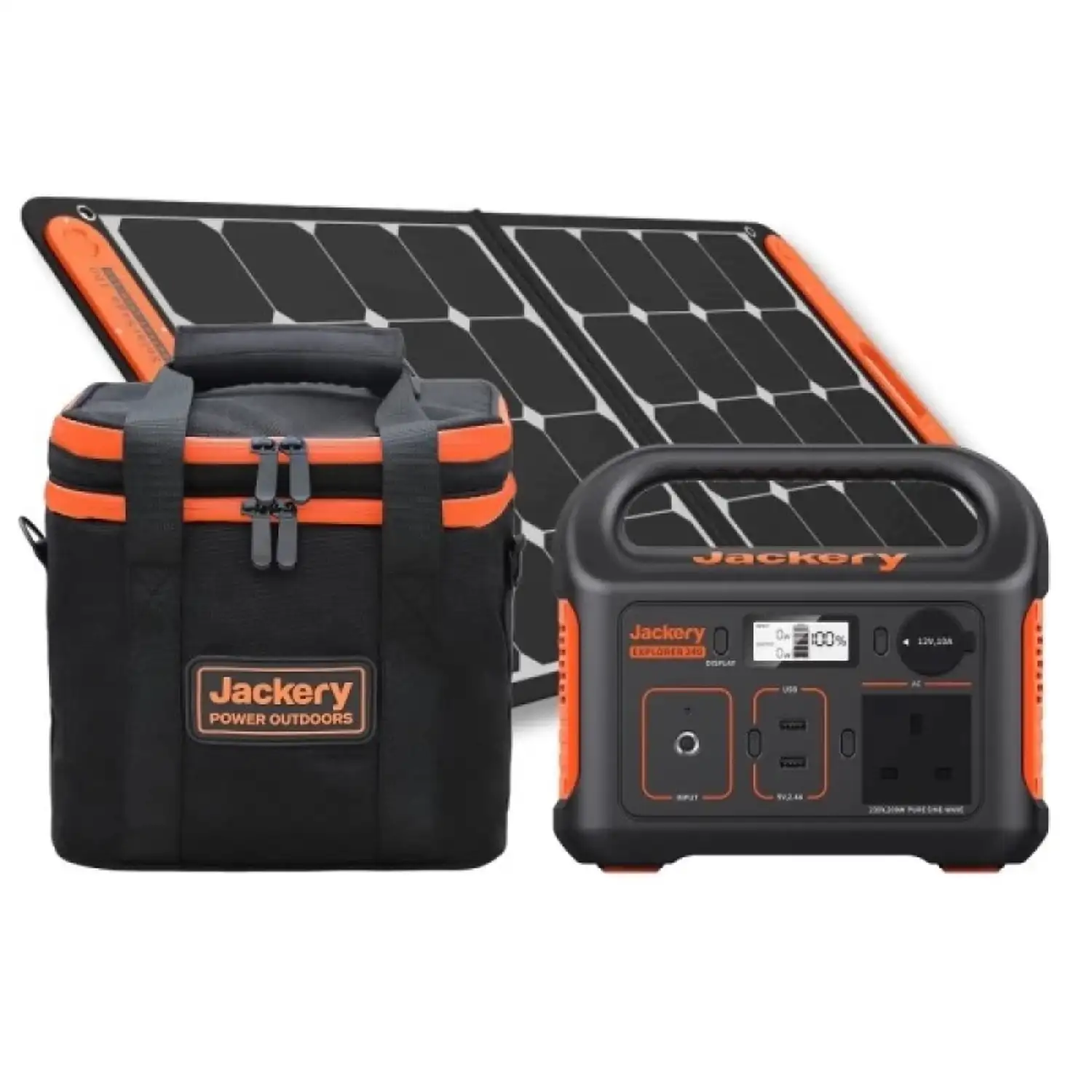 Jackery Explorer 240 Portable Power Station + SolarSaga 100W Solar Panel + Carrying Case