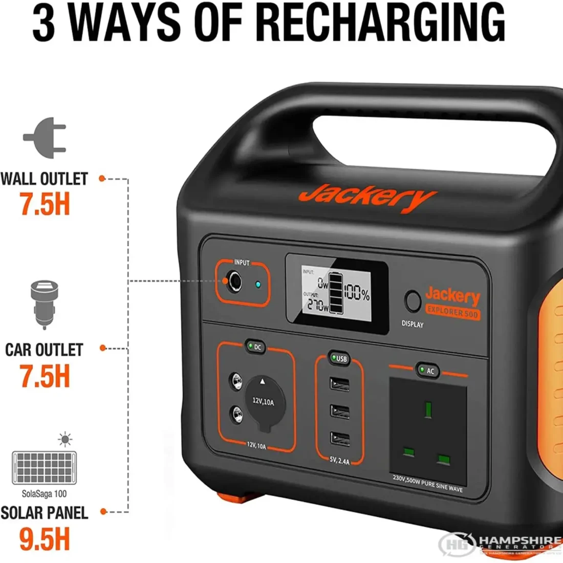 Jackery Explorer 500 Portable Power Station + Carrying Case