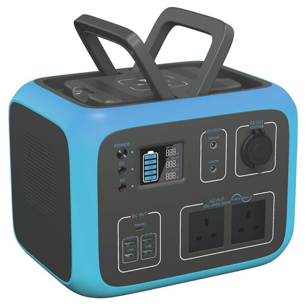 PowerOak Bluetti AC50S 500Wh Portable Power Station Blue Version With Handles Extended