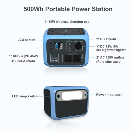 PowerOak Bluetti AC50S 500Wh Portable Power Station Functions Dispalayed