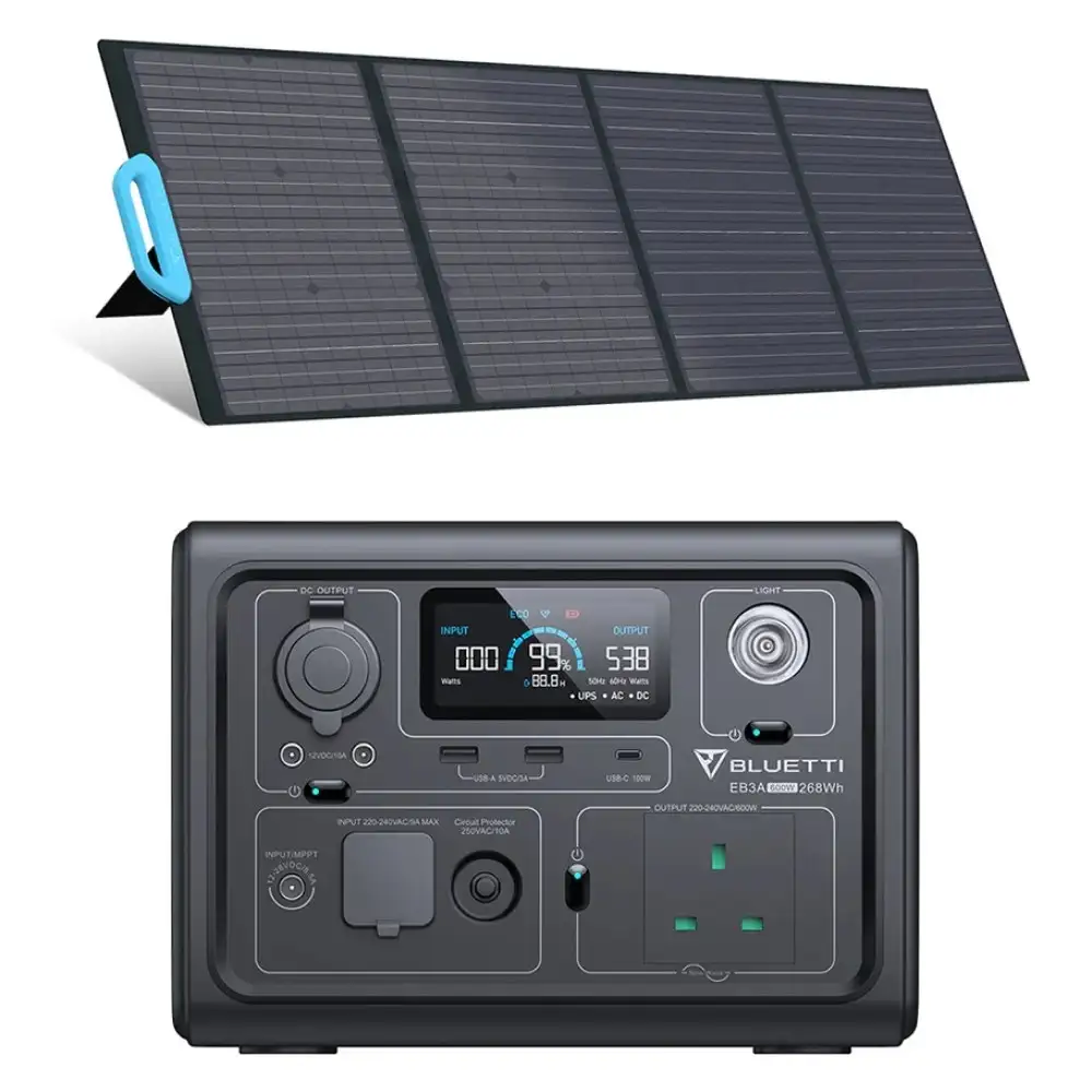 Bluetti EB3A Portable Power Station + PV200 Solar Panel