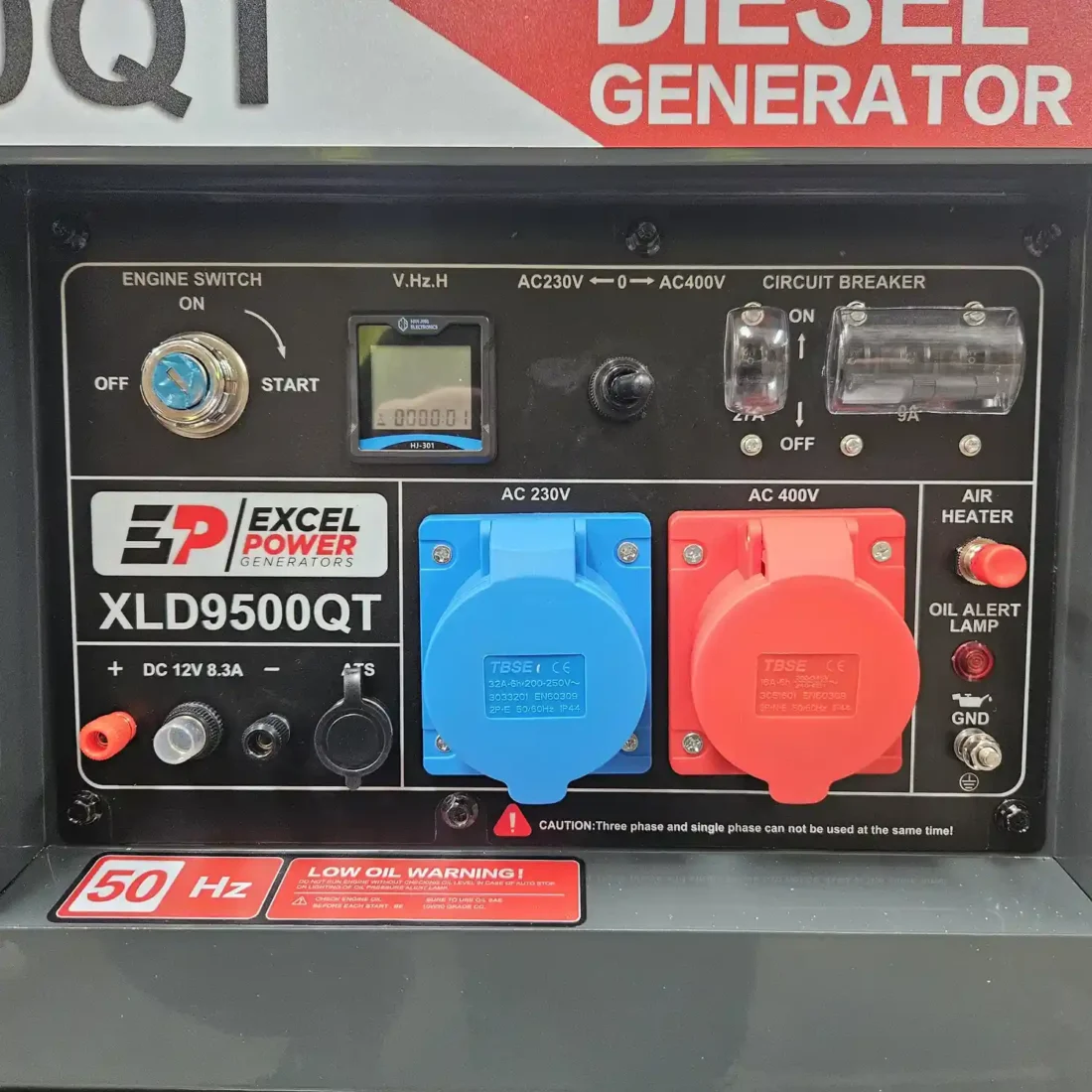 Excel Power XLD9500QT 6.5KW Three Phase Diesel Generator