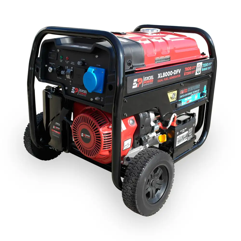 Excel Power XL8000DFV 7.8KW Open Framed Dual-Fuel Generator