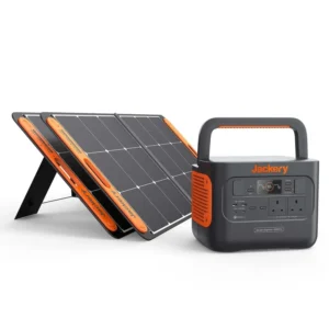 Jackery Explorer 1000 Pro Portable Power Station + 2 SolarSaga 100W Solar Panels.