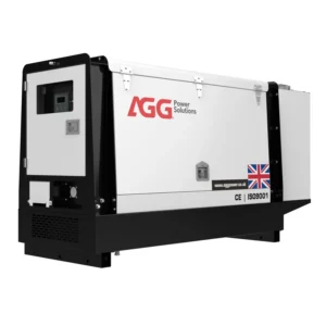 AGG AS35D5 1P 32kVA Single Phase Diesel Generator White Canopy with Black Detailing.