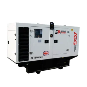 AGG DE275D5 250kVA Diesel Generator White Canopy with Black Detailing.