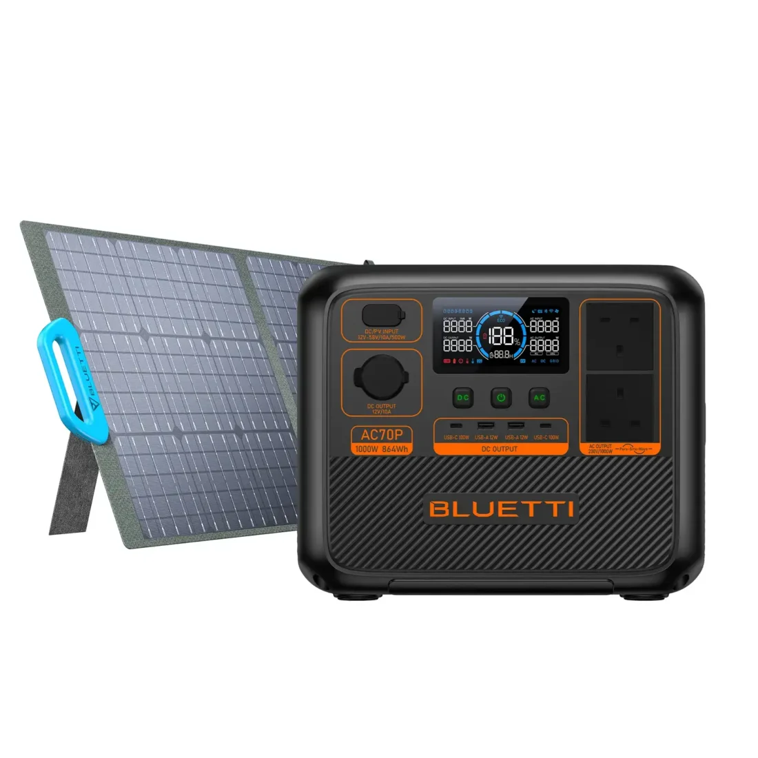 Bluetti AC70P Portable Power Station + PV200 Solar Panel