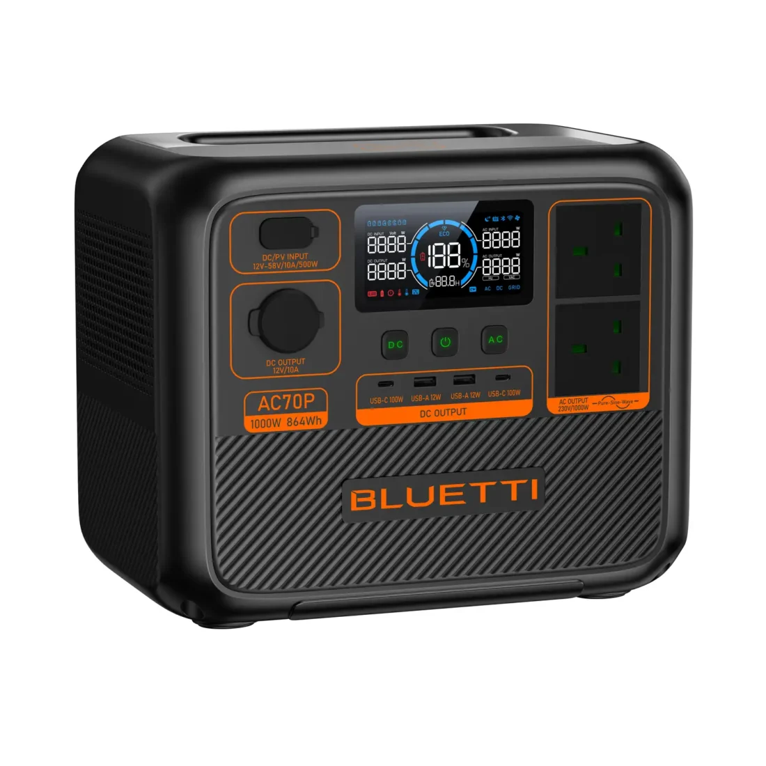 Bluetti AC70P Portable Power Station + PV350 Solar Panel