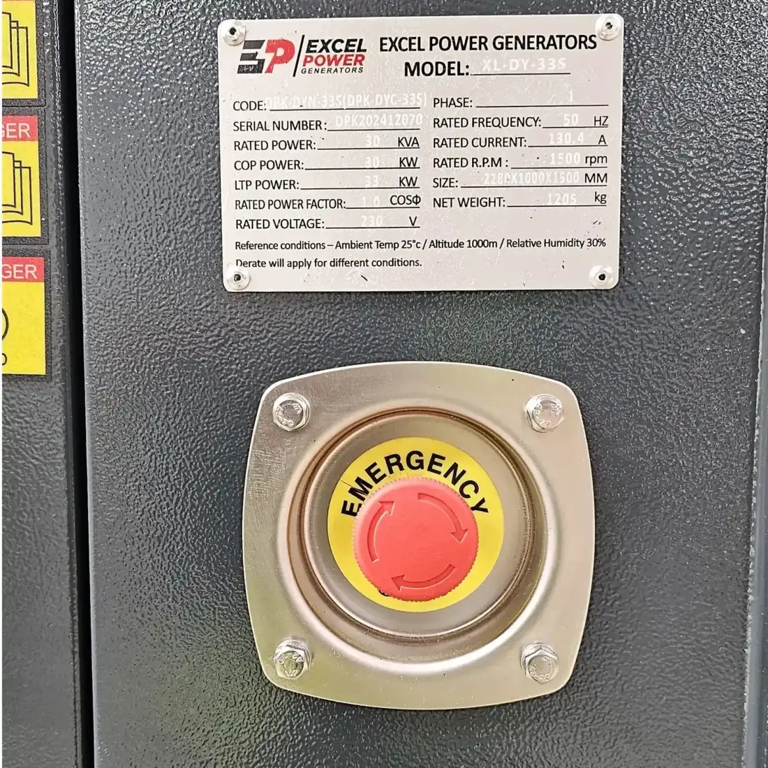 Excel Power XL-DYN-33S 30kVA Single Phase Diesel Generator Rental